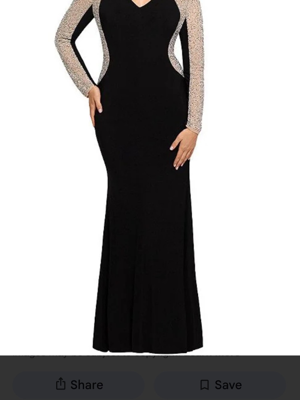 Xscape Black Gown with Silver Beaded Accent